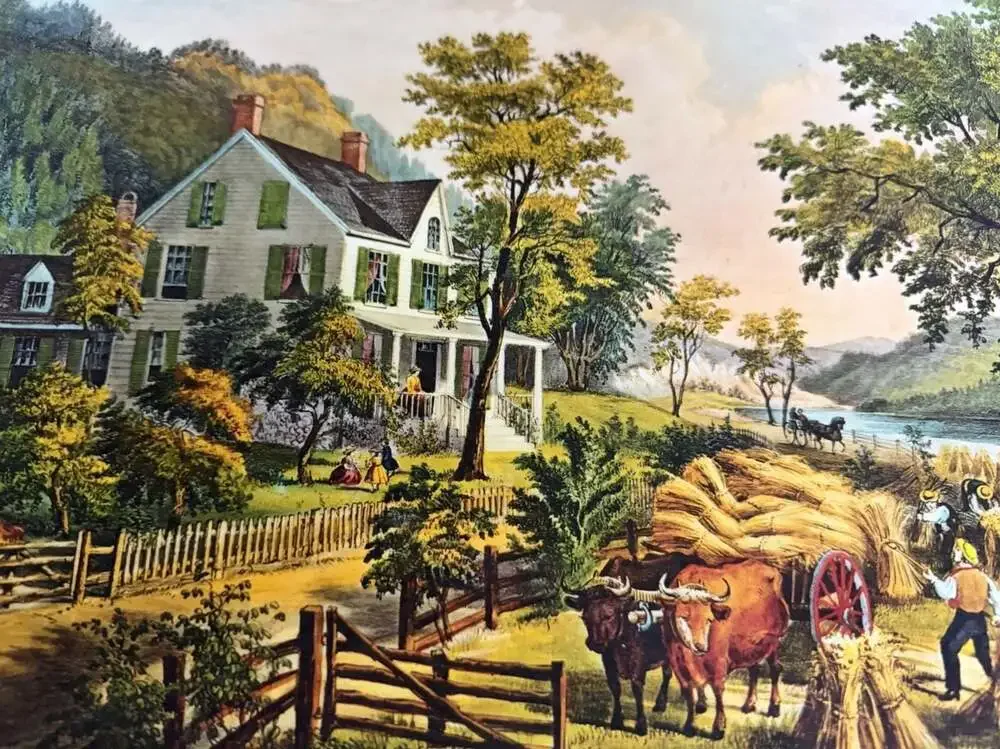 Vintage Set Of 4 Courier And Ives Laminated Lithograph Placemats